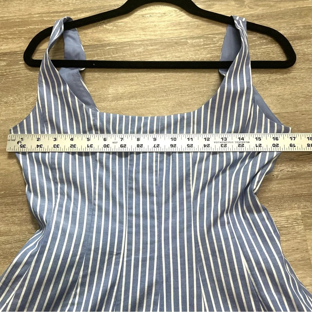 NWT Cynthia Rowley Womens Blue White Stripe Fit & Flare Sundress Sleeveless Sz 4 - Picture 11 of 13